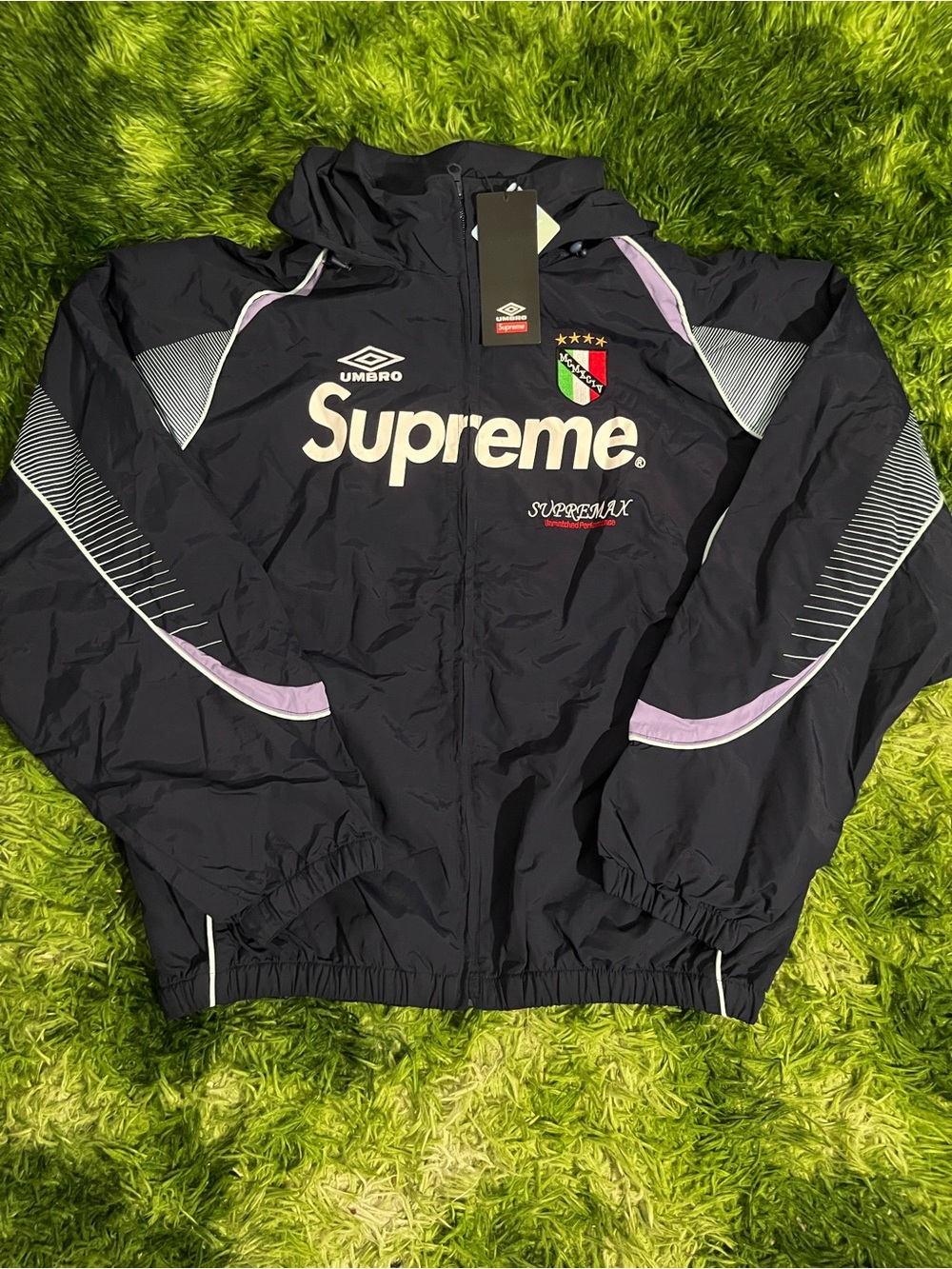 Umbro Supreme Navy Windbreaker Jacket with Lavender Trim